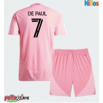 Camiseta Inter Miami Rodrigo De Paul #7 Primera Equipación para niños 2026-27 manga corta (+ pantalones cortos)